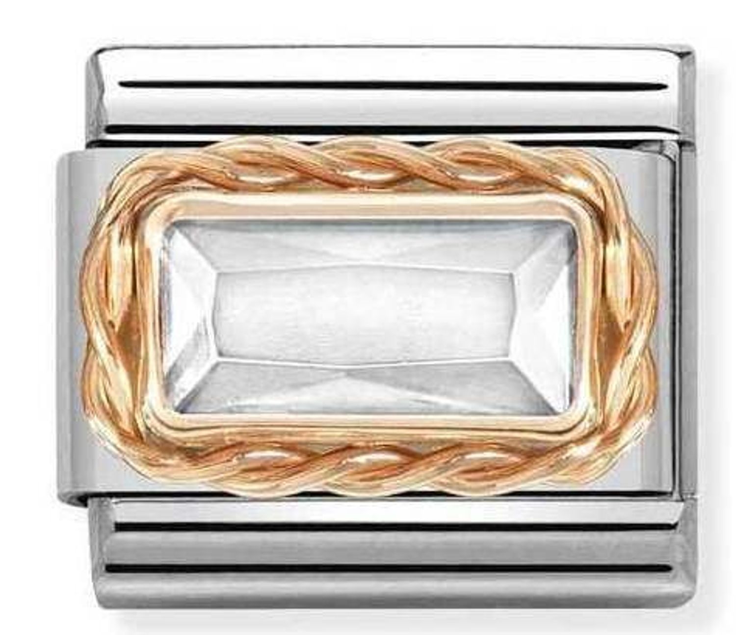 Nomination Link 9K zawieszka różowe złoto 'Biała cyrkonia' 430604 010.jpg